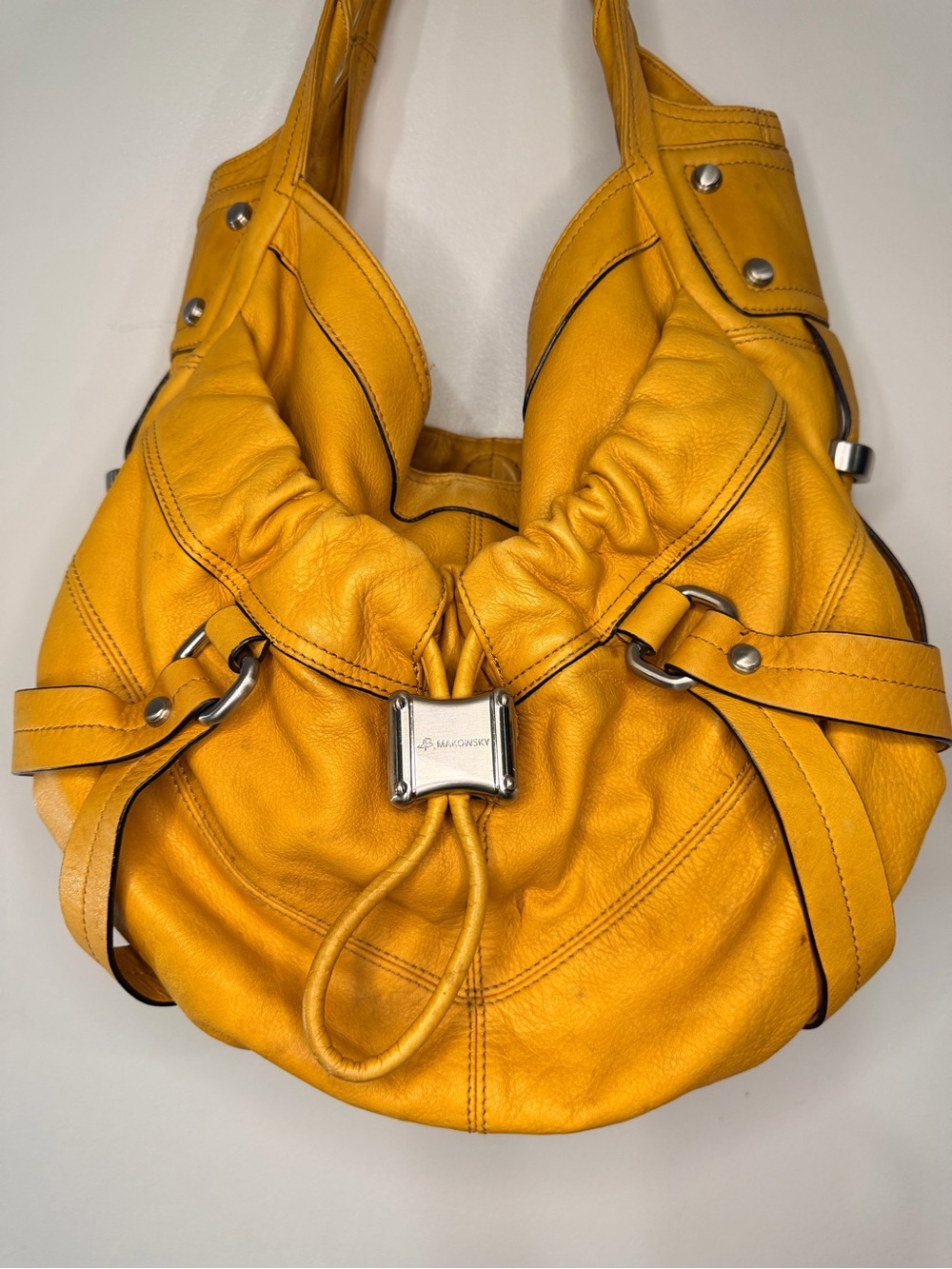 b. makowsky Mustard Leather Hobo Bag - Picture 9 of 9